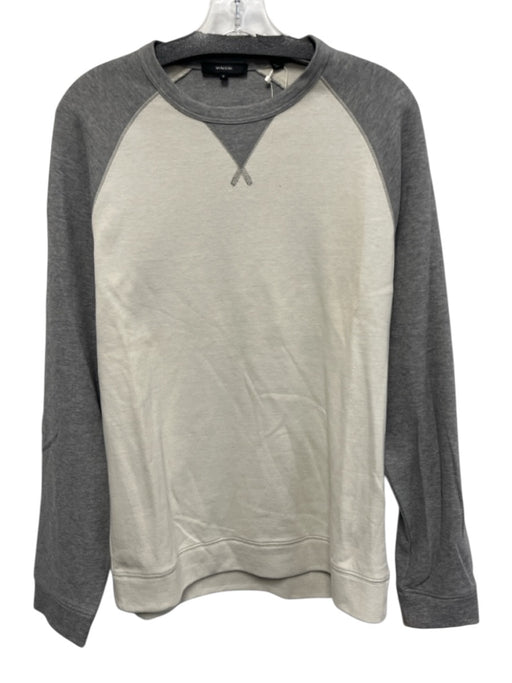 Vince NWT Size M White & Gray Cotton Men's Long Sleeve Shirt White & Gray / M