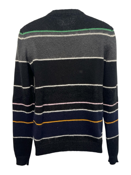 Raf Simons NWT Size M Navy & Multicolor Mohair Blend Striped Crewneck Sweater Navy & Multicolor / M