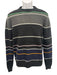 Raf Simons NWT Size M Navy & Multicolor Mohair Blend Striped Crewneck Sweater Navy & Multicolor / M