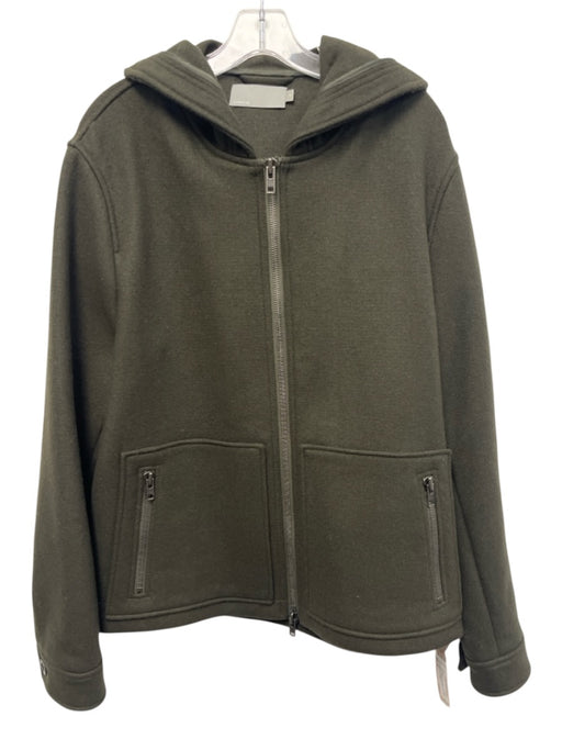 Vince NWT Size M Green Wool Solid Zip Pockets Zipper Men's Jacket Green / M