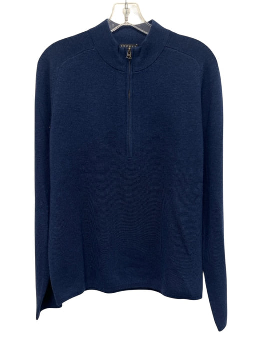 Theory NWT Size M Blue Wool Striped Quarter Zip Men's Sweater Blue / M