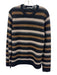 Vince Size M Black & Multi Cashmere Striped Crewneck Men's Sweater Black & Multi / M