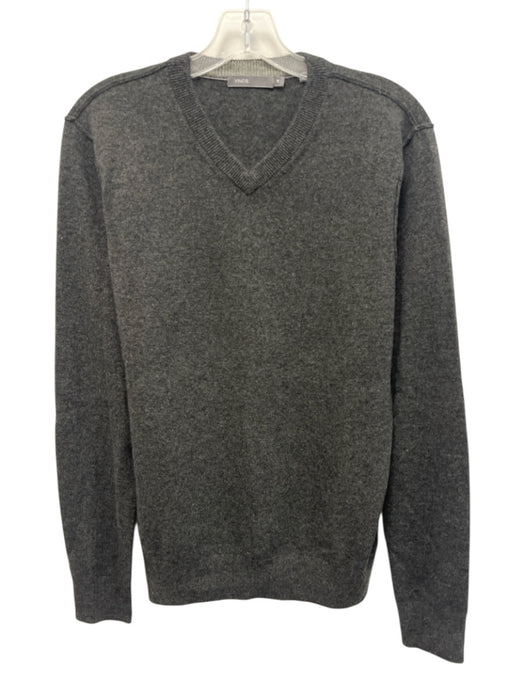 Vince Size M Gray Cashmere Solid V Neck Men's Sweater Gray / M