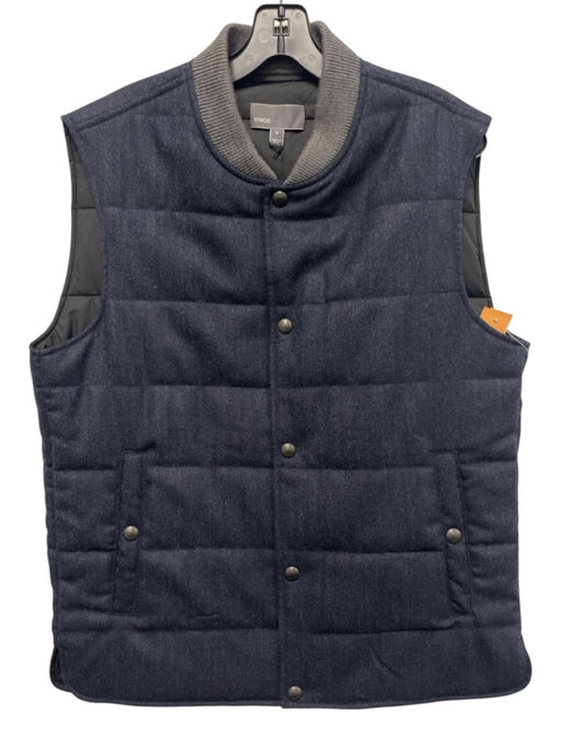 Vince NWT Size M Blue Solid Buttons Men's Vest Blue / M