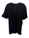 Vince NWT Size L Black Cotton Solid Henley Men's Short Sleeve Black / L