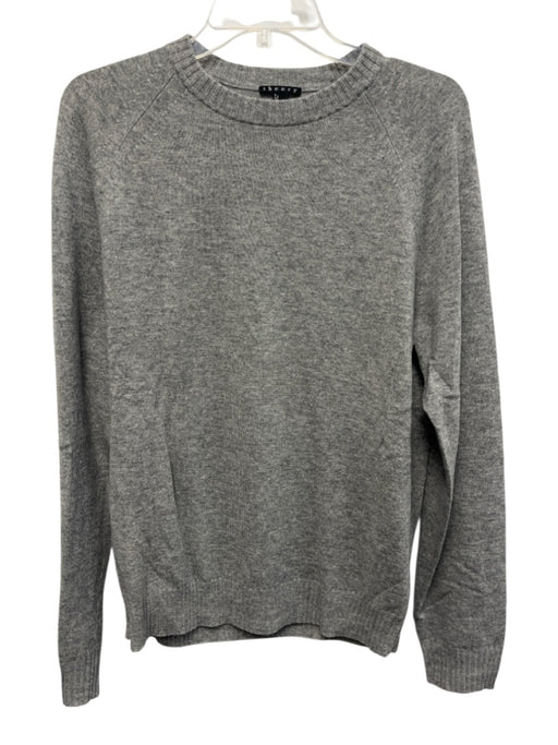 Theory Size L Gray Cashmere Solid Crewneck Men's Sweater Gray / L