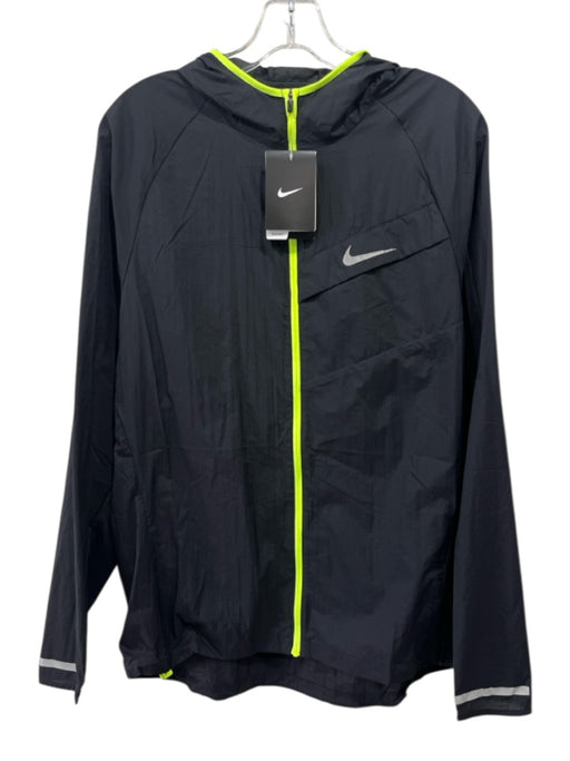 Nike NWT Size M Black Synthetic Solid Zip UP Hooded Men's Jacket Black / M