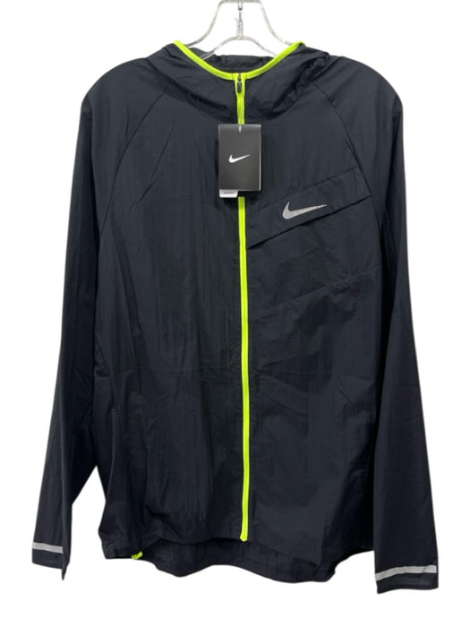 Nike NWT Size M Black Synthetic Solid Zip UP Hooded Men's Jacket Black / M