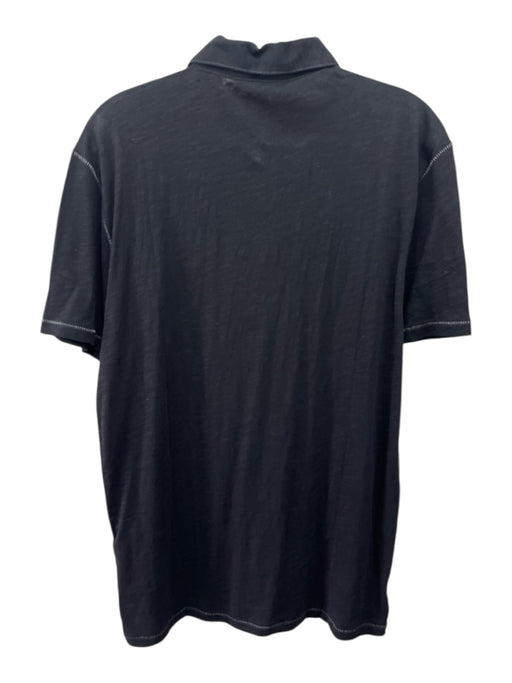 John Varvatos NWT Size M Black Cotton Blend Solid Polo Men's Short Sleeve Black / M