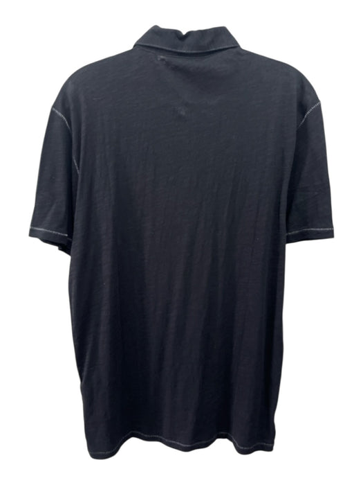 John Varvatos NWT Size M Black Cotton Blend Solid Polo Men's Short Sleeve Black / M