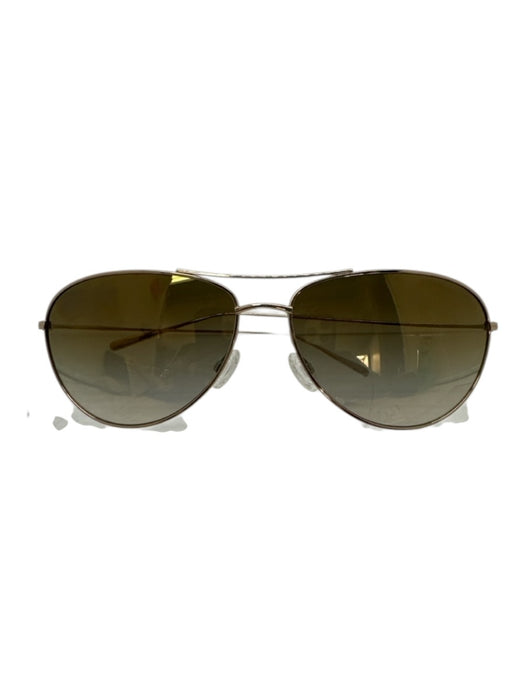 Oliver Peoples Silver & Green Metal Men's Sunglasses Silver & Green