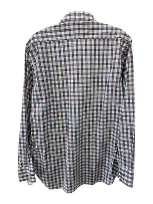 Billy Reid Size M Gray & Red Cotton Plaid Button Wrist Men's Long Sleeve Shirt Gray & Red / M