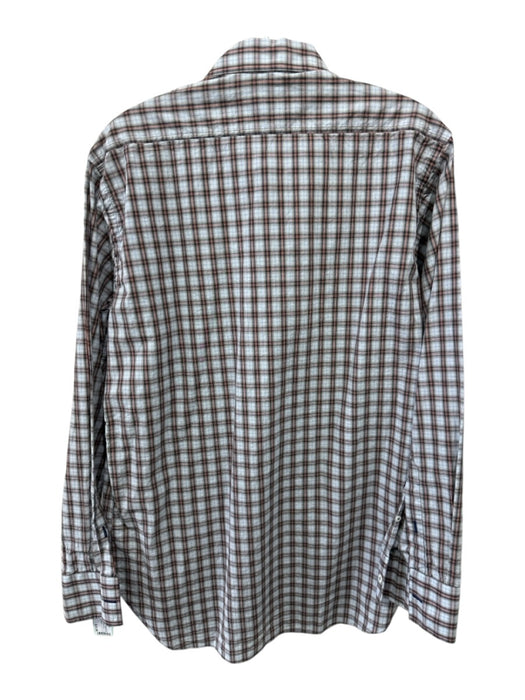 Billy Reid Size M Gray & Red Cotton Plaid Button Wrist Men's Long Sleeve Shirt Gray & Red / M