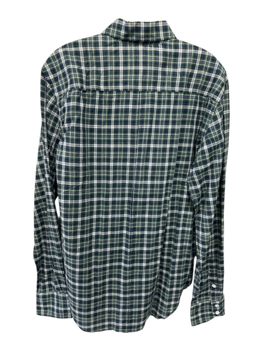 Rag & Bone Size L Green & Blue Cotton Plaid Button Up Men's Long Sleeve Shirt Green & Blue / L