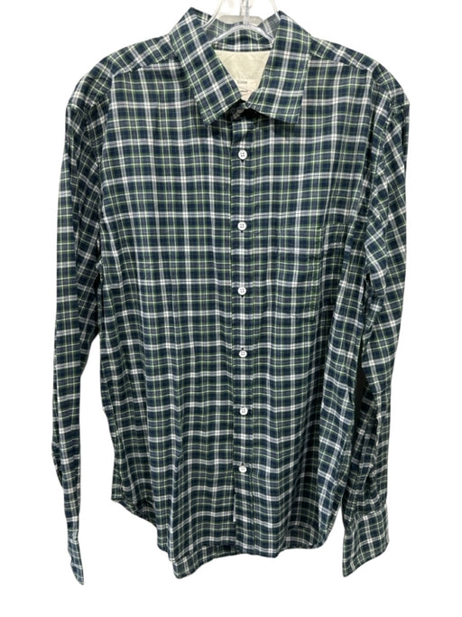 Rag & Bone Size L Green & Blue Cotton Plaid Button Up Men's Long Sleeve Shirt Green & Blue / L