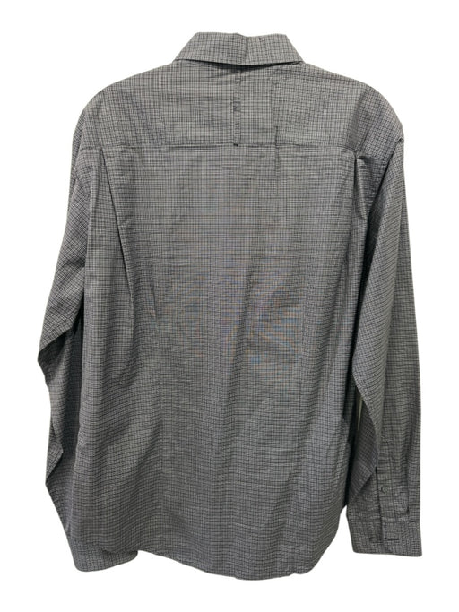 Theory Size L Purple & Gray Cotton Plaid Button Up Men's Long Sleeve Shirt Purple & Gray / L