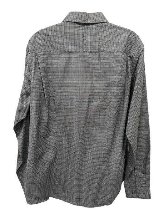 Theory Size L Purple & Gray Cotton Plaid Button Up Men's Long Sleeve Shirt Purple & Gray / L