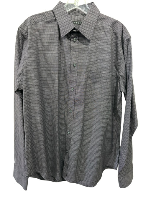 Theory Size L Purple & Gray Cotton Plaid Button Up Men's Long Sleeve Shirt Purple & Gray / L