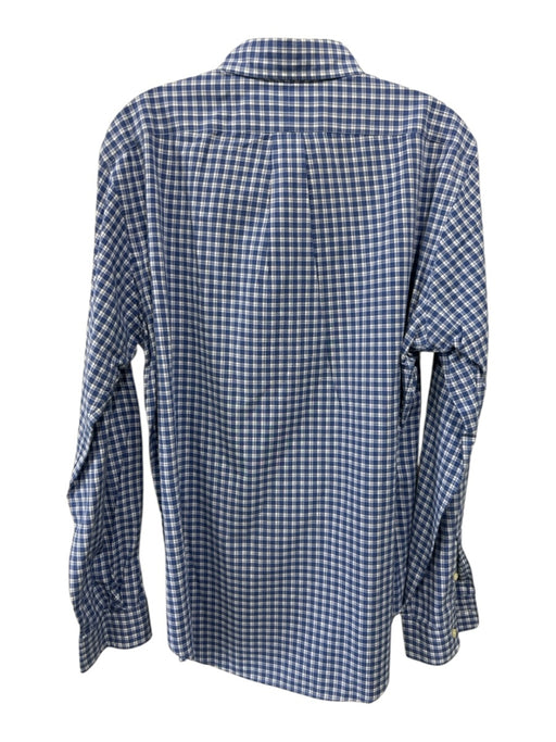 Ralph Lauren Size M Blue & White Cotton Plaid Button Up Men's Long Sleeve Shirt Blue & White / M