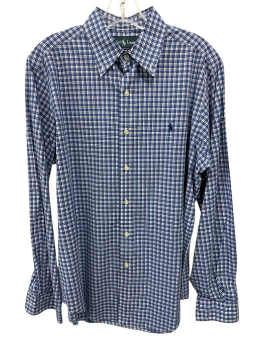 Ralph Lauren Size M Blue & White Cotton Plaid Button Up Men's Long Sleeve Shirt Blue & White / M