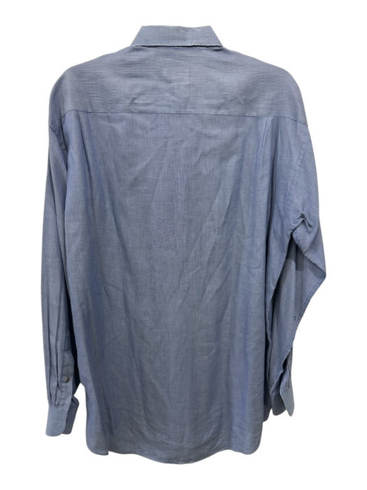 Boss Size 15.5 Blue Cotton Striped Button up Men's Long Sleeve Shirt Blue / 15.5