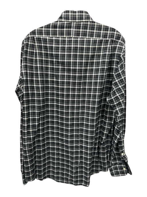 Polo Size M Black & White Cotton Blend Opal Button Up Men's Long Sleeve Shirt Black & White / M