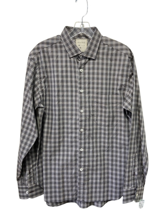 Billy Reid Size M Tan & Brown Cotton Plaid Button Up Men's Long Sleeve Shirt Tan & Brown / M