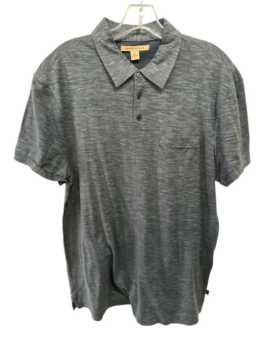 John Varvatos NWT Size M Gray Cotton Heathered Polo Men's Short Sleeve Gray / M
