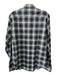 Theory NWT Size M Navy & Blue Cotton Plaid Button Up Men's Long Sleeve Shirt Navy & Blue / M