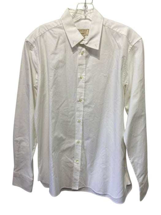 Maison Kitsune NWT Size 41 White Cotton Blend Solid Oxford Long Sleeve Shirt White / 41