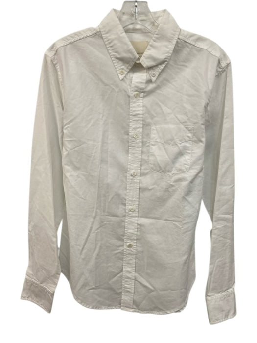 Band of Disclosure Size M White Cotton Solid Button Up Men's Long Sleeve Shirt White / M