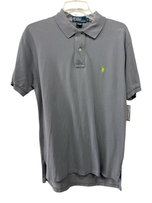 Polo Size M Gray Cotton Solid Polo Men's Short Sleeve Gray / M