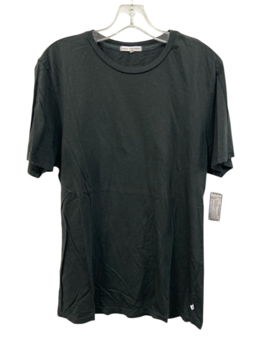 James Perse Size 2 Black Cotton Solid T shirt Crew Men's Short Sleeve Black / 2