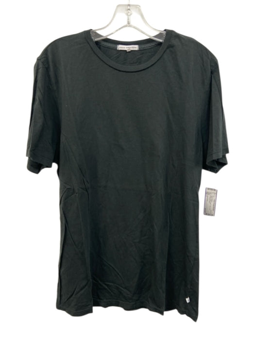 James Perse Size 2 Black Cotton Solid T shirt Crew Men's Short Sleeve Black / 2