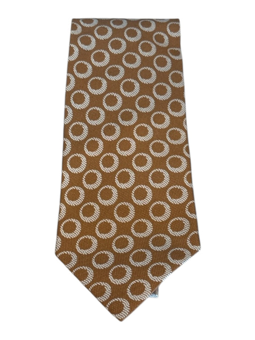 Giorgio Armani Orange Silk Circles Men's Ties Orange