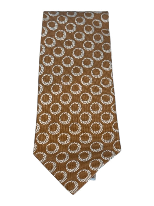 Giorgio Armani Orange Silk Circles Men's Ties Orange