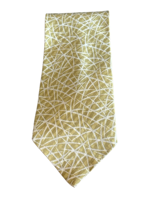 Armani Vintage Yellow Silk Abstract Men's Ties Yellow