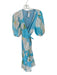 Hutch Size S Blue & White Cotton Floral V Neck Bubble Sleeve Maxi Dress Blue & White / S