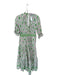 CK Bradley Size M Green & Pink Cotton Long Sleeve Abstract Gold Buttons Dress Green & Pink / M