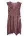 J. Crew Size XL Pink, Brown, Blue Cotton Blend Shirred block print floral Dress Pink, Brown, Blue / XL