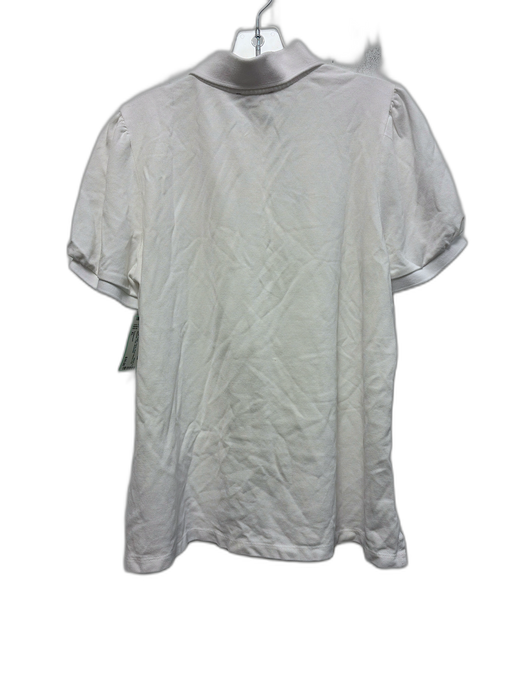 Tuckernuck Size XL White Cotton Pique Short Sleeve Puff Shoulder Polo Top White / XL