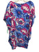 Marie Oliver Size XL Blue, Pink, White Silk Short Sleeve Floral Print Dress Blue, Pink, White / XL