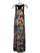 Anthropologie Size L Green, Black, Multi Polyester Sleeveless Pleated Maxi Dress Green, Black, Multi / L