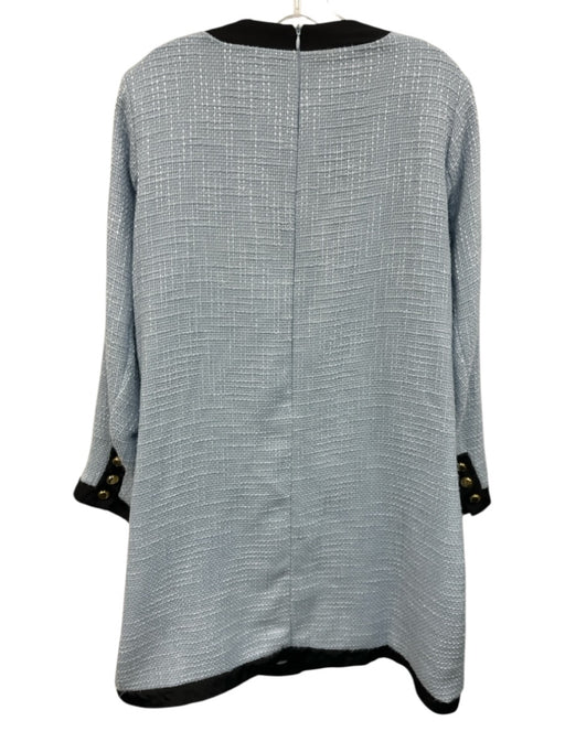 Pomander Place Size XL Light Blue & Black Polyester Tweed Contrast Trim Dress Light Blue & Black / XL