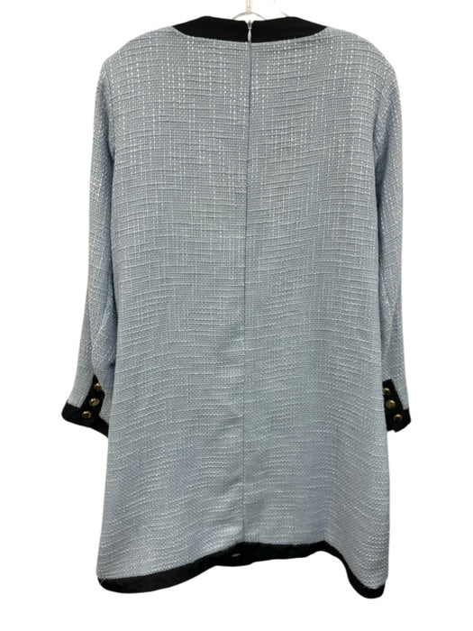 Pomander Place Size XL Light Blue & Black Polyester Tweed Contrast Trim Dress Light Blue & Black / XL