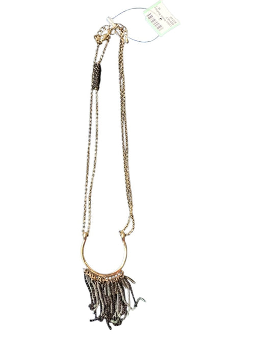 Black Gold hardware Tassle Chain Long Clasp Necklace Black