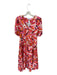 LaRoque Size S Pink & Orange Polyester Abstract V Neck Cap Sleeve Maxi Dress Pink & Orange / S