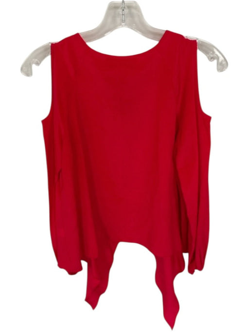 Amanda Uprichard Size S Red Silk Long Sleeve Shoulder Cut Out Top Red / S