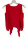 Amanda Uprichard Size S Red Silk Long Sleeve Shoulder Cut Out Top Red / S