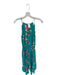 Parker Size XS Teal Polyester Blend Floral V Neck Rouched Dress Teal / XS
